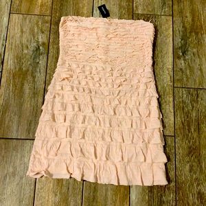 Light peach strapless super soft dress